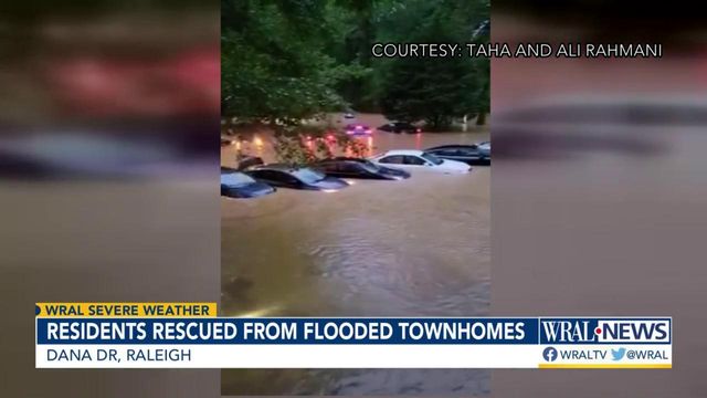 Residents rescued from flooded Raleigh townhomes
