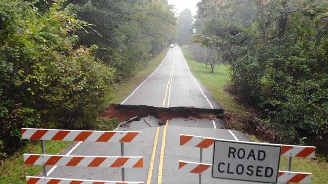 Sinkhole forms in Raleigh after heavy rains, flooding 