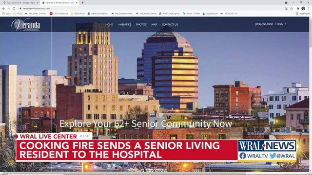 Cooking fire sends senior resident to hospital