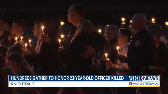 Colleagues, supporters come to Knightdale for fallen officer vigil