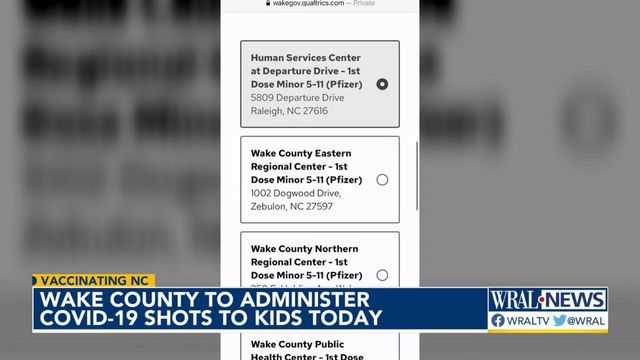 Wake County administering shots to kids 5-11 