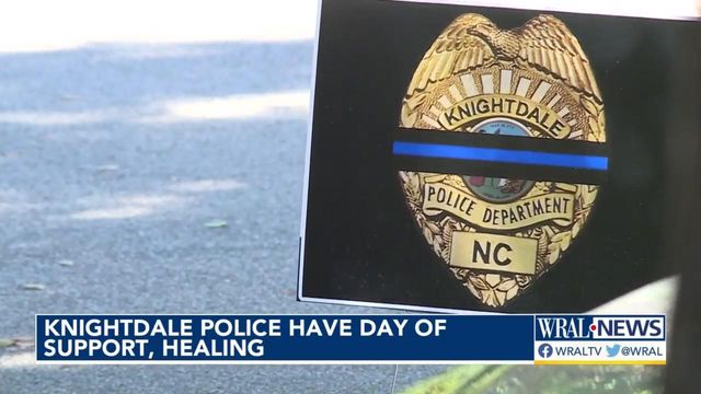 Area law enforcement pick up calls for service to give Knightdale officers day of support, healing
