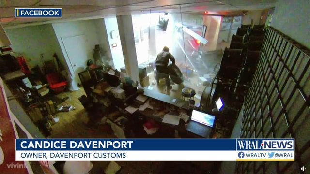 Video captures men using U-Haul to break into Durham car shop 