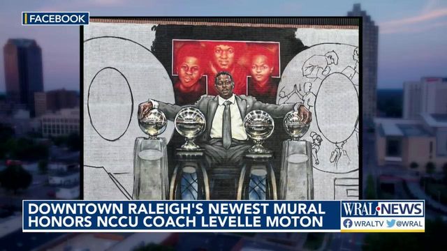 Downtown Raleigh mural shows coach Levelle Moton as champ