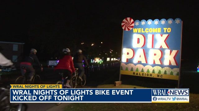 Bicyclists hit the roads for WRAL's Nights of Lights Bike Night