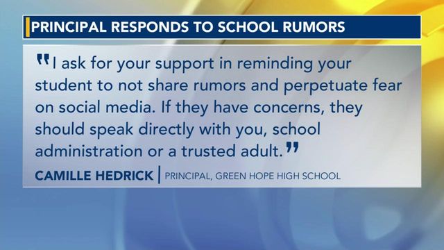 Green Hope principal responds to school rumors