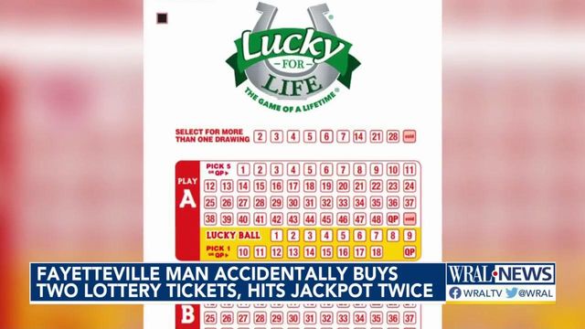 Fayetteville man wins lottery twice after accidentally buying 2 tickets