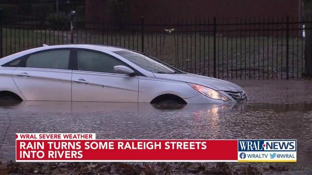 Heavy rains swamp Raleigh roads during morning commute