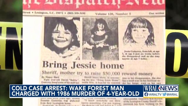 Wake Forest man charged with 1986 murder of 4-year-old
