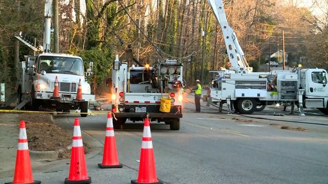 SUV brings down power lines near downtown Cary