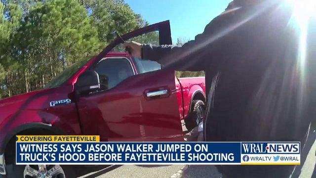 Witnesses say Jason Walker jumped onto truck's hood before Fayetteville shooting