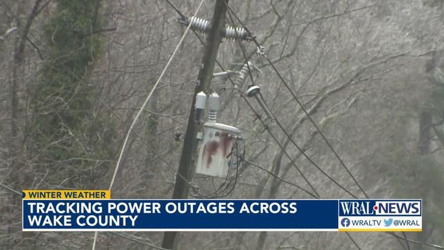 Ice, damage to power lines causes power outages in Wake County