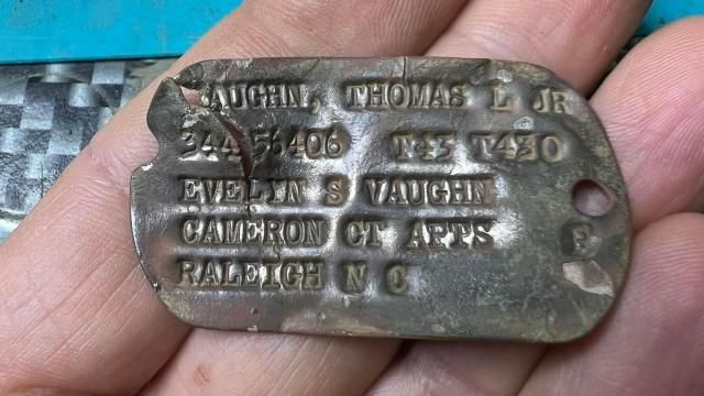 Dog tag, ring and wife's name found in wreckage of World War II