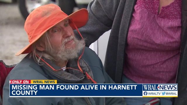 Missing man found alive after day in Harnett County woods