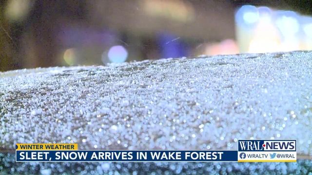 Snow, sleet arrive in Wake County 