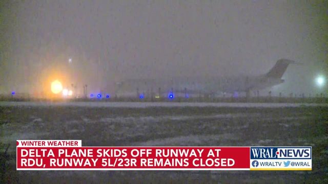 RDU runway closed after plane skids in slick conditions