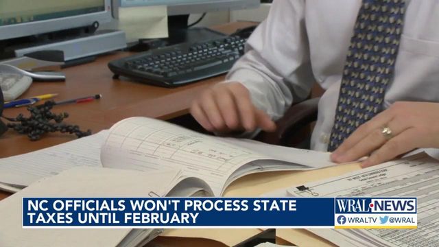 NC officials won't process state taxes until February 