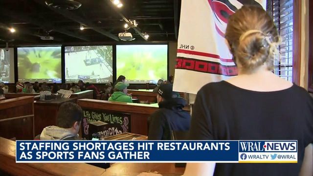 Staffing shortages hit restaurants as sports fans gather