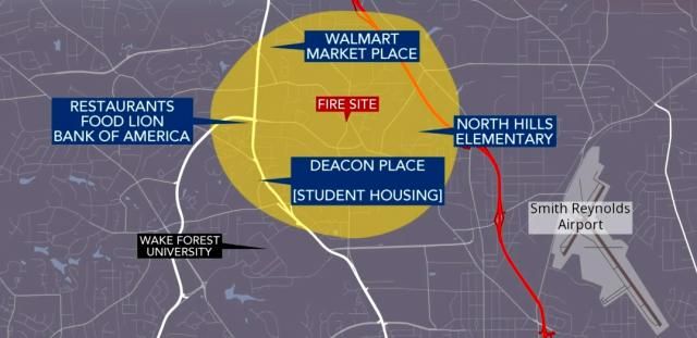 Evacuation area near Winston-Salem 