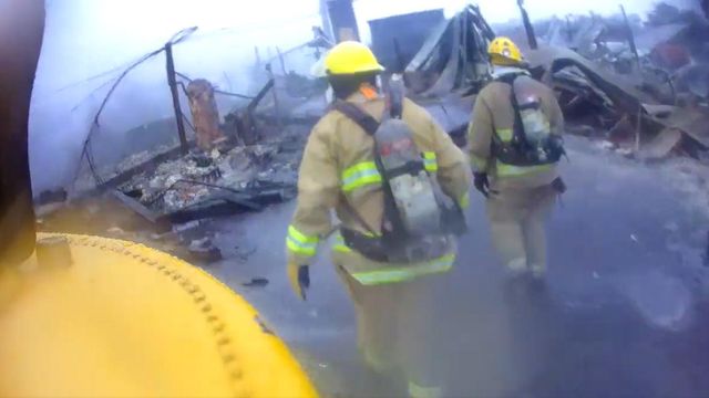 Firefighter's helmet camera shows firsthand view of the Winston-Salem fertilizer plant after fire