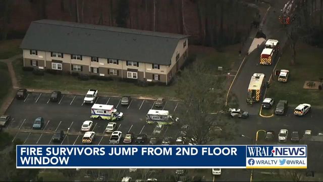 Raleigh fire survivors jump from 2nd floor window 