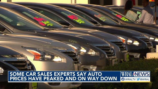 Some car sales experts say prices have peaked, will begin going down