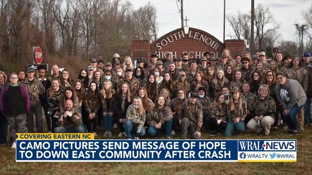 Camo pictures send message of hope to down east community after crash