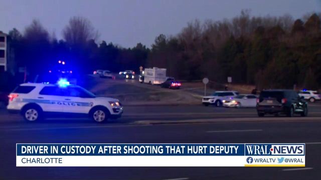 Driver in custody after shooting, harming Mecklenburg County deputy