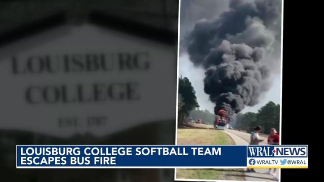 Louisburg College softball team escapes bus fire 