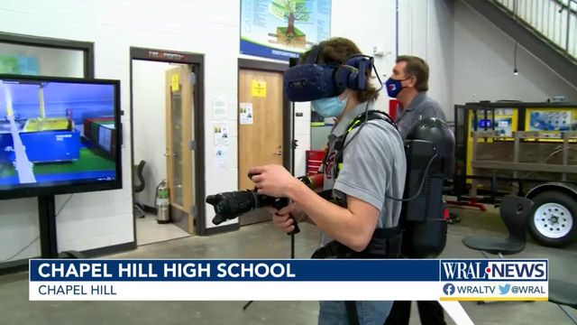 Chapel Hill students train to fight fires using virtual reality program