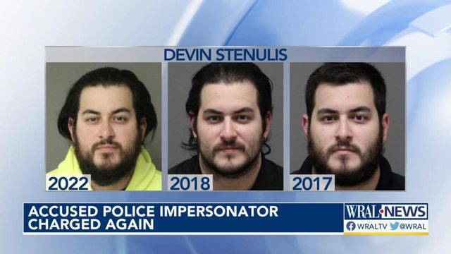 Accused police impersonator charged for a third time 