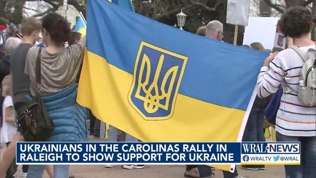 Ukrainians in the Carolinas rally in Raleigh to show support for Ukraine