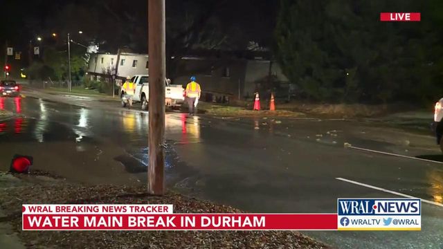 Water main break reported near downtown Durham