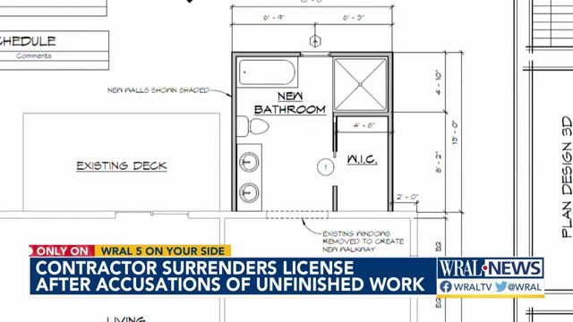 Contractor surrenders license after accusations of unfinished work