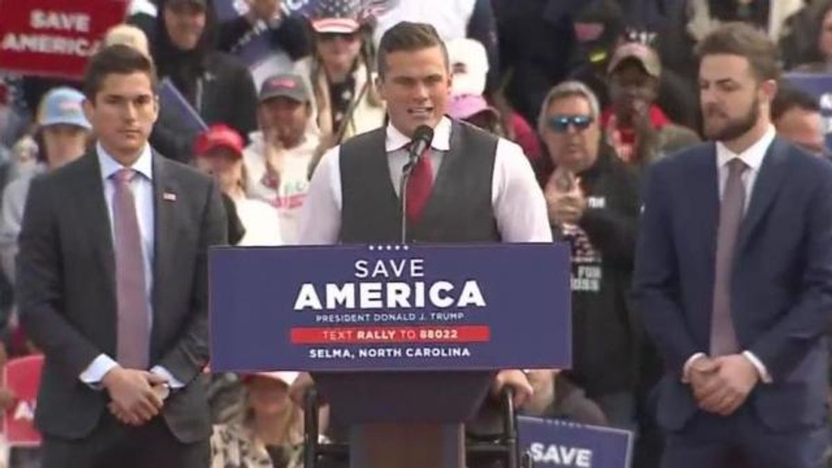 Madison Cawthorn speaks to crowds at Trump rally in Selma   