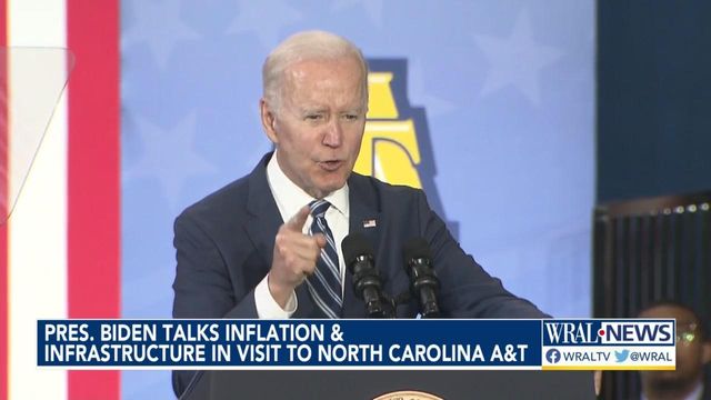 President Biden talks inflation and infrastructure in visit to North Carolina A&T