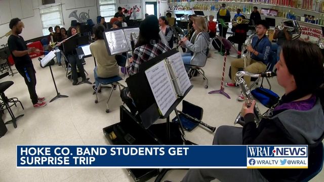 Hoke County band students surprised with trip to San Antonio 