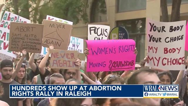 Hundreds gather at abortion-rights rally in Raleigh 