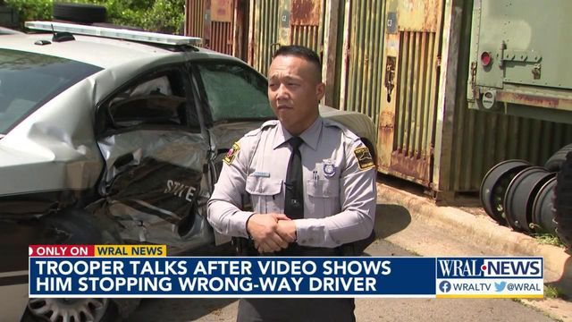 Courageous state trooper stops a wrong-way driver getting on I-40 
