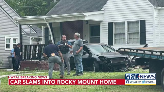 Car plows into Rocky Mount home