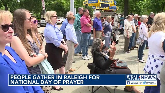 National Day of Prayer: Crowd gathers in downtown Raleigh, prays for unity, wisdom 