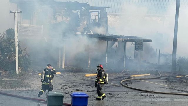 Shuttered Surf City motel burns in fire