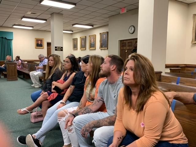 Cannon Hinnant's family at the hearing for Darius Sessoms on Wednesday, May 25, 2022.