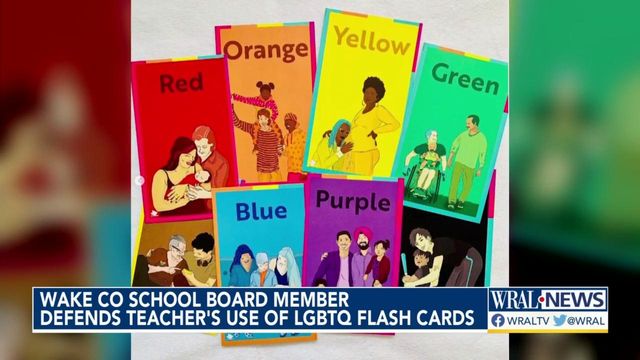 Wake County board member defends use of LGBTQ flash cards