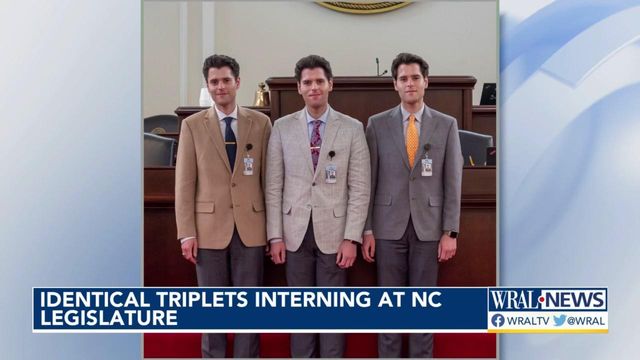 Identical triplets interning at NC State Legislature 