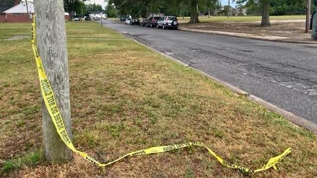 Caution tape on South Hugh Street in Goldsboro.
