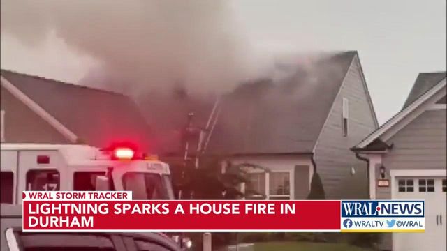 Lightning strike sparks house fire in Durham 