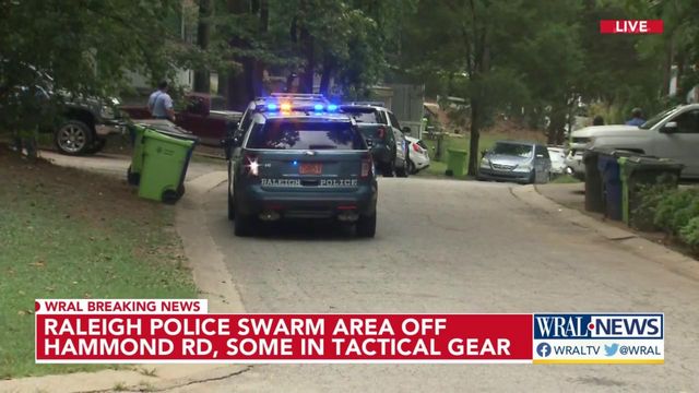 Raleigh police swarm home in southeast Raleigh neighborhood, some in tactical gear
