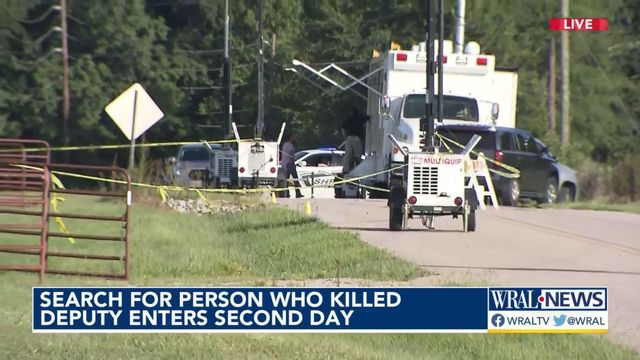 Search for person who killed Wake deputy enters second day