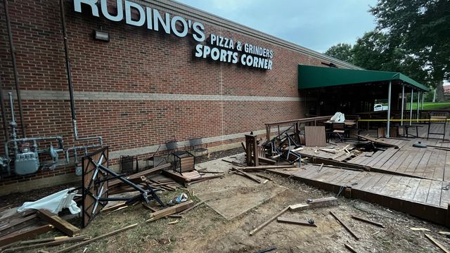Driver crashes into outdoor deck of Rudino's in Raleigh
